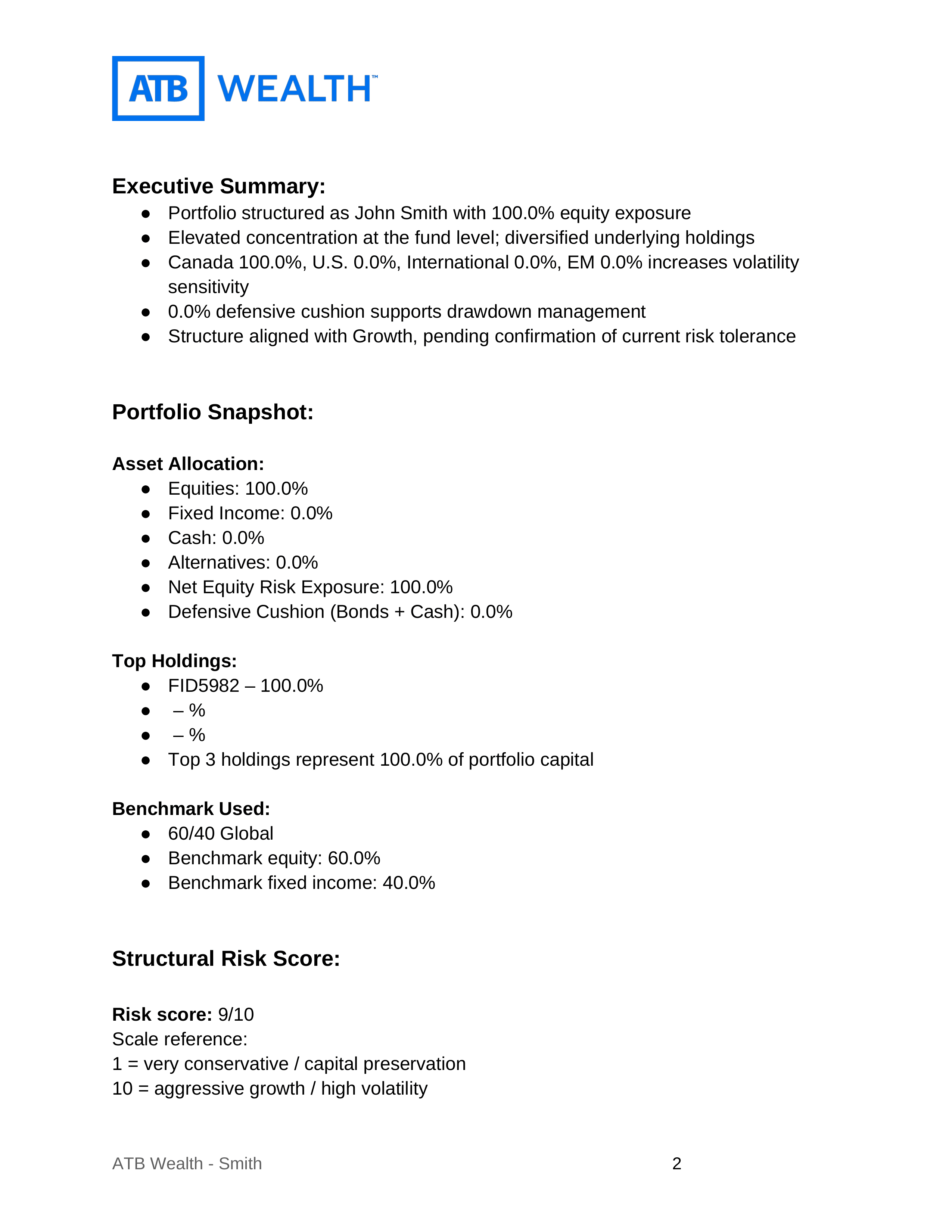 PrepflowHQ sample advisor report preview